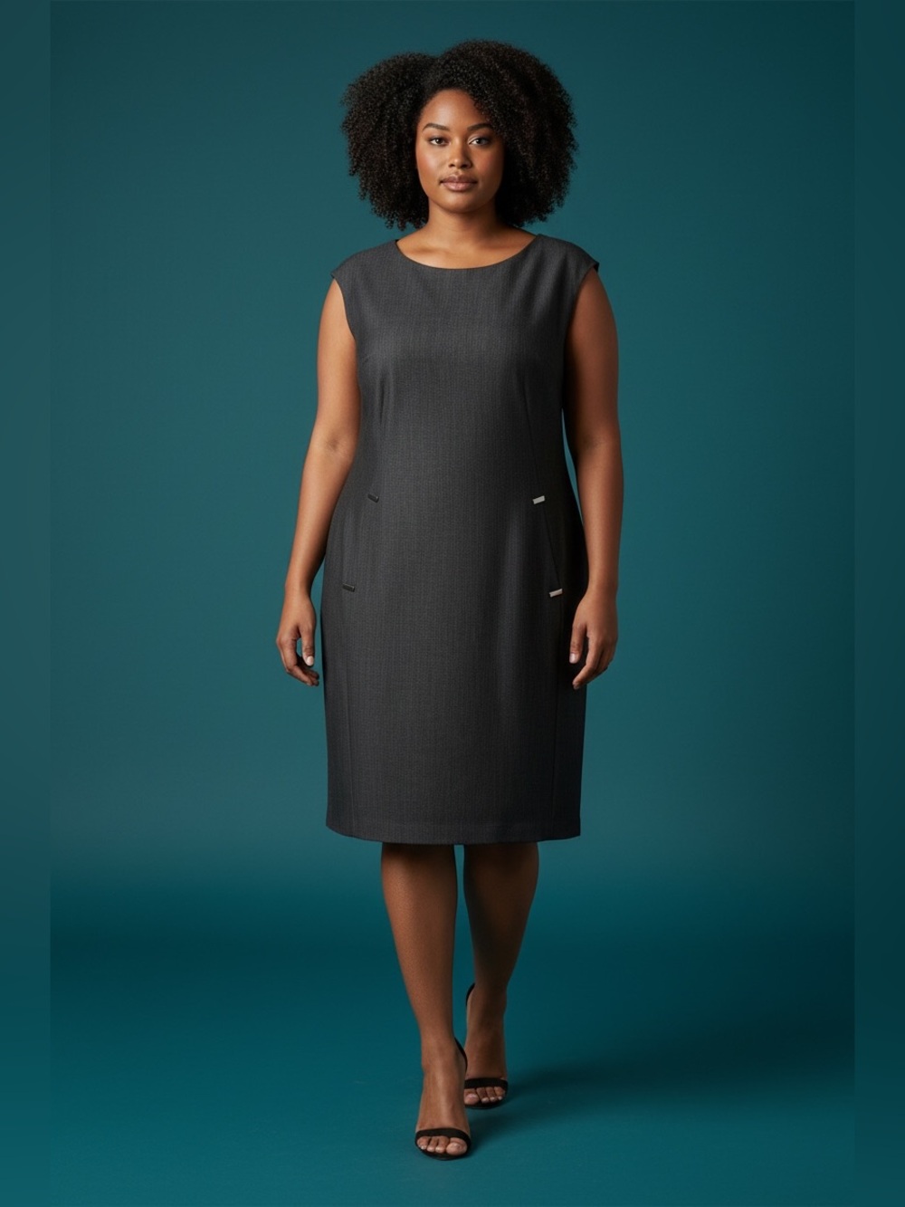Calvin Klein Charcoal Sleeveless Shift Dress